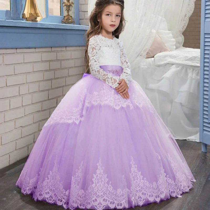 Flower Girl Dress Long Sleeve Lace Applique Fluffy Tulle Pageant Dress Girl First Fluffy Communion Princess Prom Dresses
Flower Girl Dress Long Sleeve Lace Applique Fluffy Tulle Pageant Dress Girl First Fluffy Communion Princess Prom Dresses