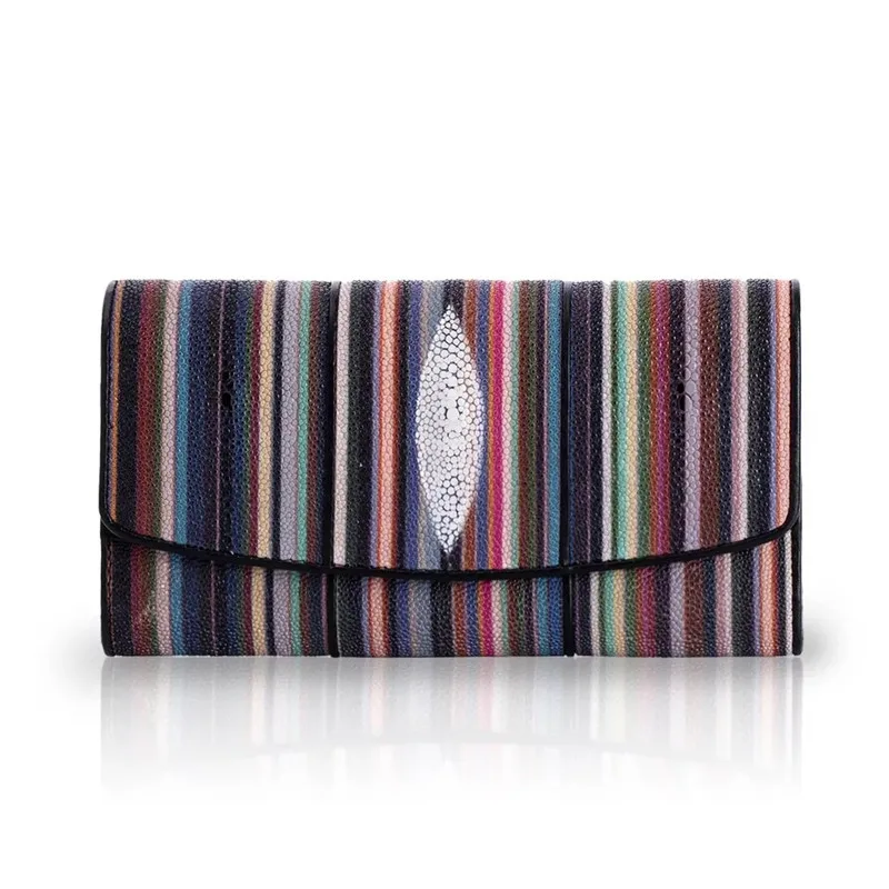 Fashion Striped Designer Genuine Stingray Leather Lady Card Purses Exotic Skate Skin Women Phone Case Female Long Clutch Wallet
Fashion Striped Designer Genuine Stingray Leather Lady Card Purses Exotic Skate Skin Women Phone Case Female Long Clutch Wallet