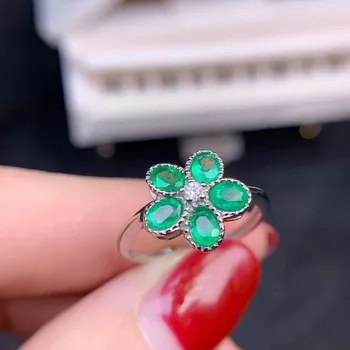 Flower Ring Natrual real emerald Ring 925 sterling silver gemstone Fine jewelry 3*4mm 5pcs
Flower Ring Natrual real emerald Ring 925 sterling silver gemstone Fine jewelry 3*4mm 5pcs