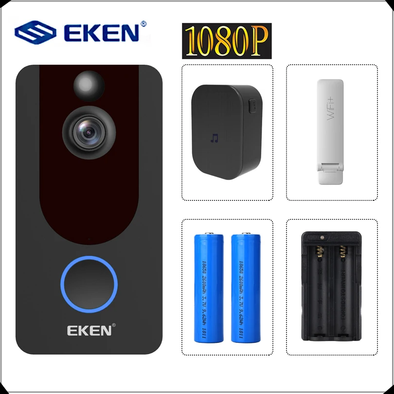 EKEN V7 1080P Smart WiFi Video Doorbell Camera Visual Intercom with Chime IP Door Bell Wireless Home Security Camera
EKEN V7 1080P Smart WiFi Video Doorbell Camera Visual Intercom with Chime IP Door Bell Wireless Home Security Camera