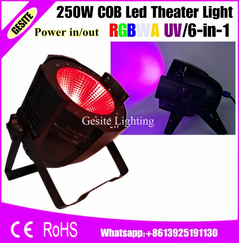 2 шт./лот литье алюминия 250 Вт RGBWAUV 6в1 DMX Крытый COB RGBWA 200 led par свет | Лампы и освещение