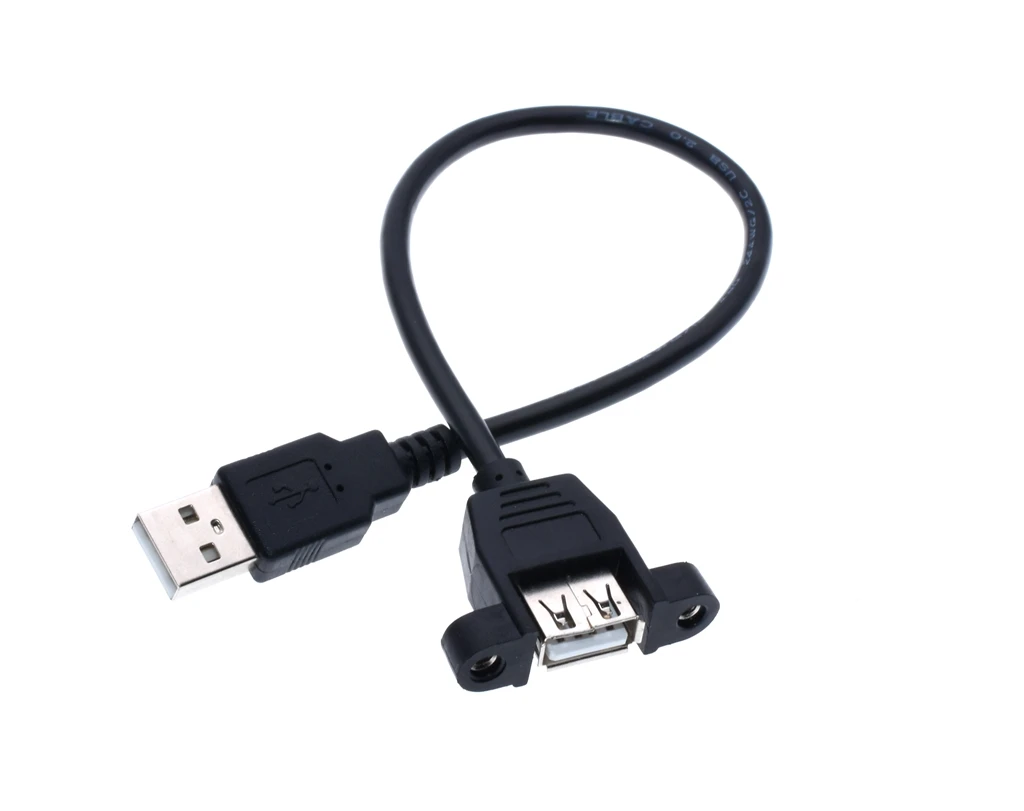 USB 2.0 A male to female socket panel mount with Screws cable cord For PC Laptop USB cable Extender 
USB 2.0 A male to female socket panel mount with Screws cable cord For PC Laptop USB cable Extender