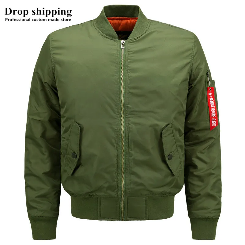 Drop shipping US Size Men's Bomber Jackets Fashion Casuall Zip up Green Jackets Winter Thick Warm Men's Coats Accept Custom made
Drop shipping US Size Men's Bomber Jackets Fashion Casuall Zip up Green Jackets Winter Thick Warm Men's Coats Accept Custom made