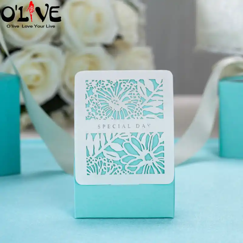 blue wedding box gift baby shower candy box wedding party favor