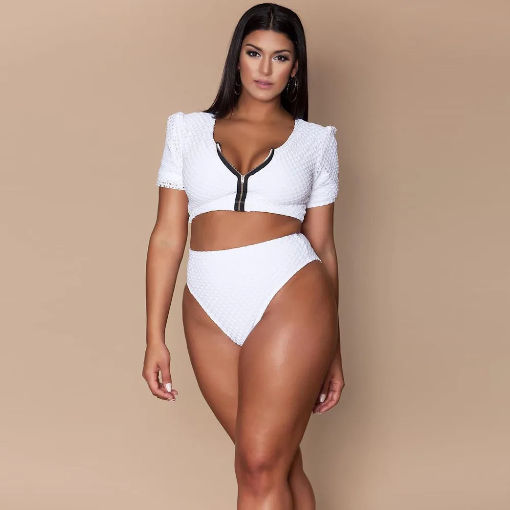 2019 New Plus Size Two Piece Swimsuit Tankini Ziper Sold Swimwear Women High Waist Bikini Bottom Swimming suit for Women 618 
2019 New Plus Size Two Piece Swimsuit Tankini Ziper Sold Swimwear Women High Waist Bikini Bottom Swimming suit for Women 618