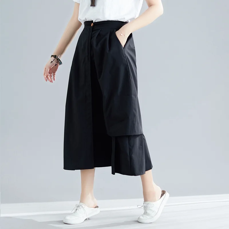 2019 summer new retro solid color black cotton linen women skirt irregular loose thin long skirt casual High Waist skirt
2019 summer new retro solid color black cotton linen women skirt irregular loose thin long skirt casual High Waist skirt