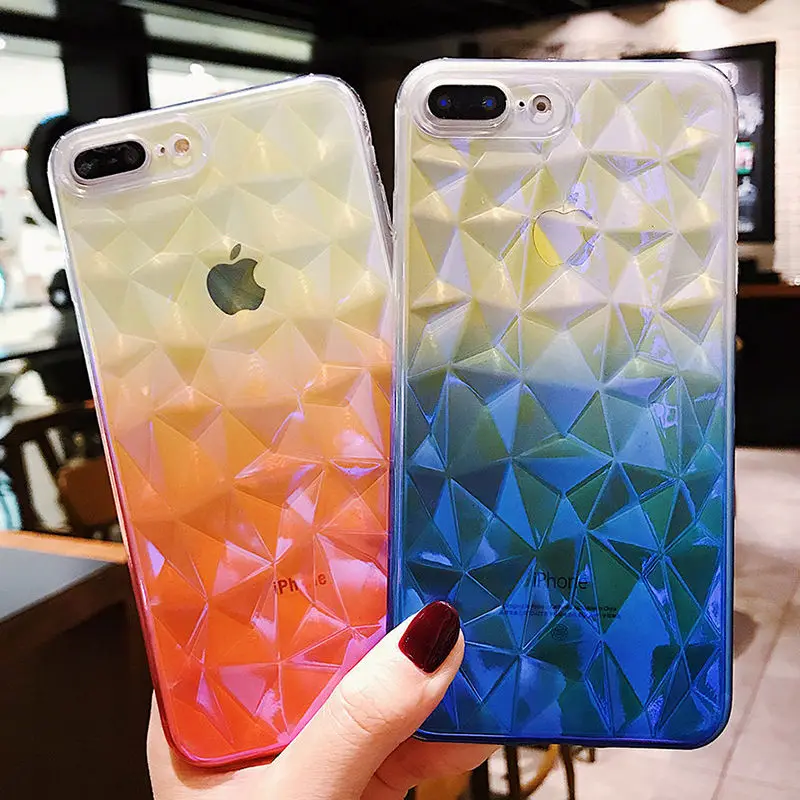 3D Diamond Gradient Pattern Phone Case For iPhone X Ultra Thin Soft TPU Cases For iPhone 7 8 6 6S Plus Shining Back Cover
3D Diamond Gradient Pattern Phone Case For iPhone X Ultra Thin Soft TPU Cases For iPhone 7 8 6 6S Plus Shining Back Cover