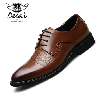 DESAI Crocodile Men's Business Dress Shoes Male Genuine Leather British Style Pointed Breathable Oxfords Formal Wedding Shoes
DESAI Crocodile Men's Business Dress Shoes Male Genuine Leather British Style Pointed Breathable Oxfords Formal Wedding Shoes