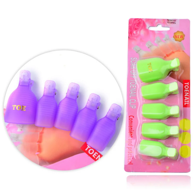 5 Pcs Foot Toe Soak Off Cap Set Colorful Plastic Clip UV Gel Polish Remover Wrap Manicure Nail Art Tool Kit Manicure Tool
5 Pcs Foot Toe Soak Off Cap Set Colorful Plastic Clip UV Gel Polish Remover Wrap Manicure Nail Art Tool Kit Manicure Tool