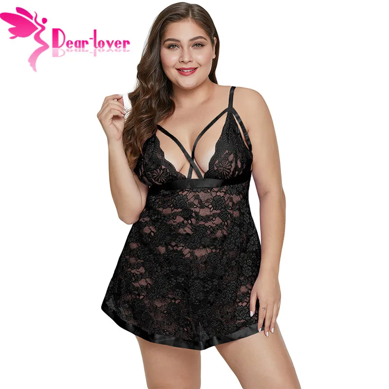 Dear Lover плюс размер 3XL женское сексуальное белье пижамы платье Babydoll кружевное G