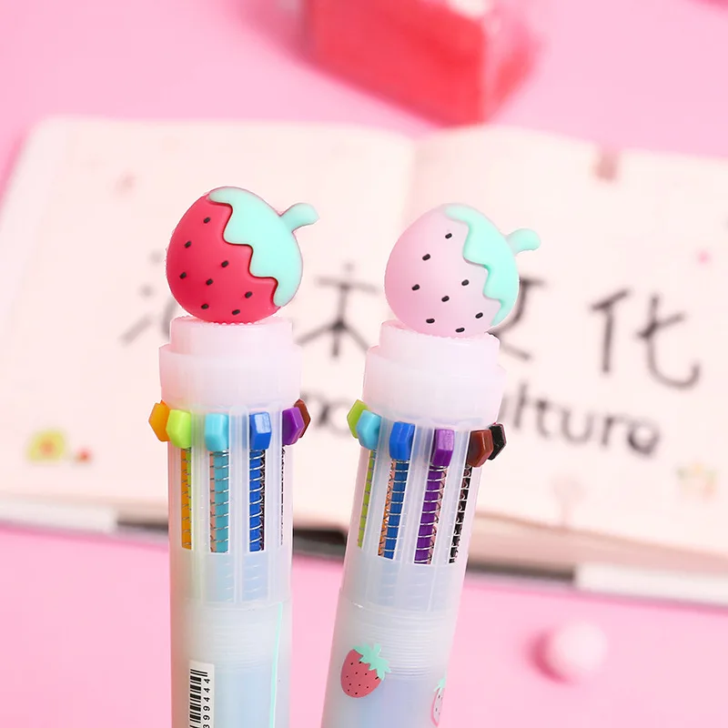 1 Pcs Cute Fruit Strawberry Press Ballpoint Pen Candy Color Ball Pens 10 Colors Ink Writing Stationery Office School Supplies
1 Pcs Cute Fruit Strawberry Press Ballpoint Pen Candy Color Ball Pens 10 Colors Ink Writing Stationery Office School Supplies
