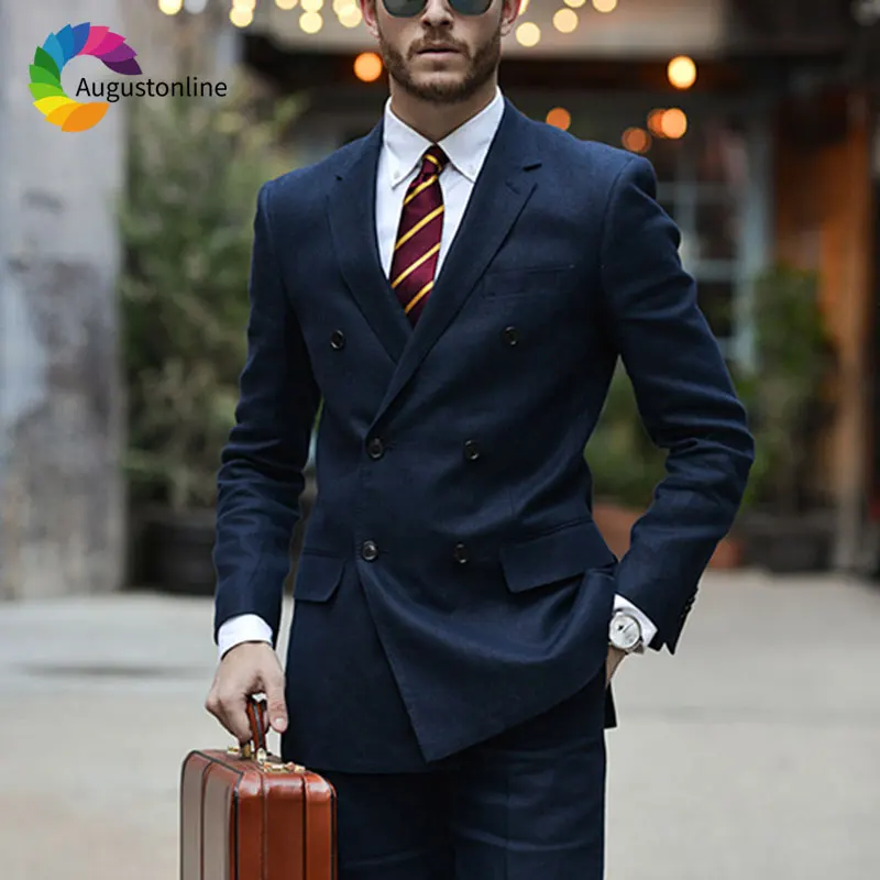 Navy Blue Classic Men Suits Notched Lapel Custom Made Double Breasted Elegent Male Blazer Groom Tuxedo 2Piece Costume Homme
Navy Blue Classic Men Suits Notched Lapel Custom Made Double Breasted Elegent Male Blazer Groom Tuxedo 2Piece Costume Homme