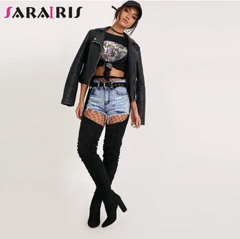 SARAIRIS New Belt Bucke Shoes Strap Over The Knee Boots Flock High Heels Zip Rihanna Style Boots Women Black Sexy Big Size 35-43
SARAIRIS New Belt Bucke Shoes Strap Over The Knee Boots Flock High Heels Zip Rihanna Style Boots Women Black Sexy Big Size 35-43
