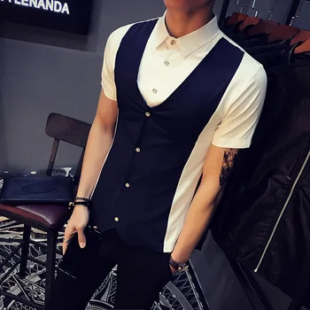 Fake-2pc Shirt Men Summer 2020 Slim Fit Short Sleeve Mens Casual Social Shirt Business Plus Size Work Shirt Male 5XL-S Promotion
Fake-2pc Shirt Men Summer 2020 Slim Fit Short Sleeve Mens Casual Social Shirt Business Plus Size Work Shirt Male 5XL-S Promotion
