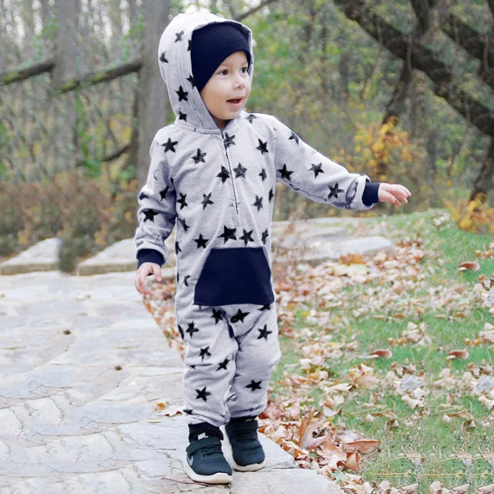 Fashion Cotton Newborn Toddler Unisex Baby Star Print Pocket Hooded Romper Zipper Jumpsuit Casual Clothes
Fashion Cotton Newborn Toddler Unisex Baby Star Print Pocket Hooded Romper Zipper Jumpsuit Casual Clothes