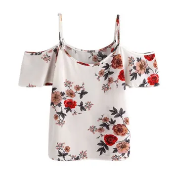 Fashion Women Lady Spaghetti Strap Loose Blouse Summer Off Shoulder Tops and Blouses Floral Shirt Tops Clothing
Fashion Women Lady Spaghetti Strap Loose Blouse Summer Off Shoulder Tops and Blouses Floral Shirt Tops Clothing
