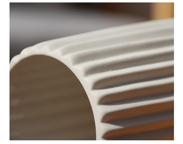 Ribbed Porcelain Ivory Vase Ribbed Porcelain Ivory Vase