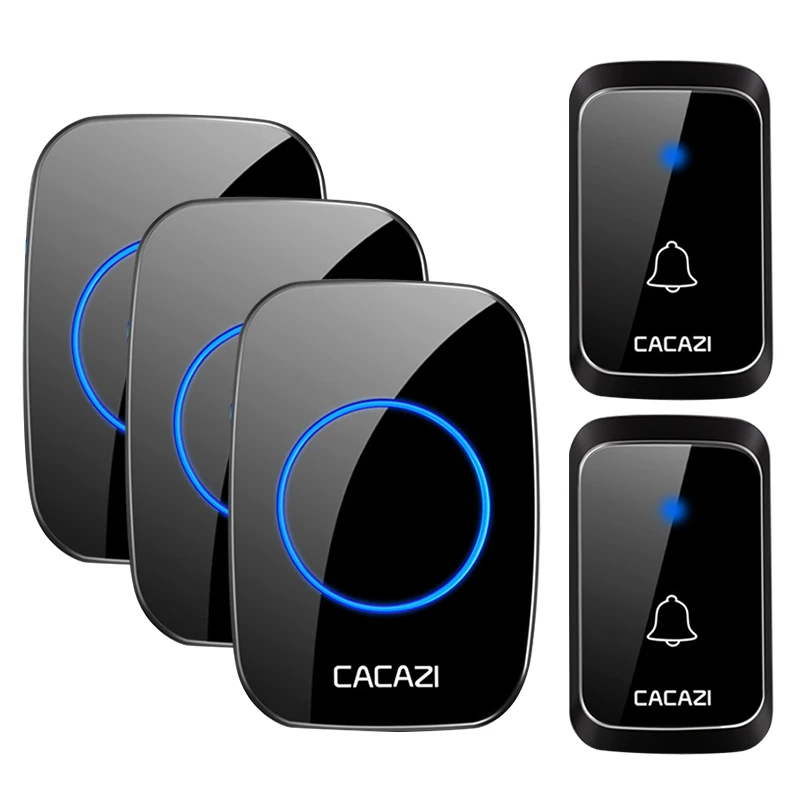 CACAZI Waterproof Wireless Doorbell DC battery-operated 300M Remote Smart Home Cordless Doorbell 1 2 Button x 1 2 Receiver Chime
CACAZI Waterproof Wireless Doorbell DC battery-operated 300M Remote Smart Home Cordless Doorbell 1 2 Button x 1 2 Receiver Chime