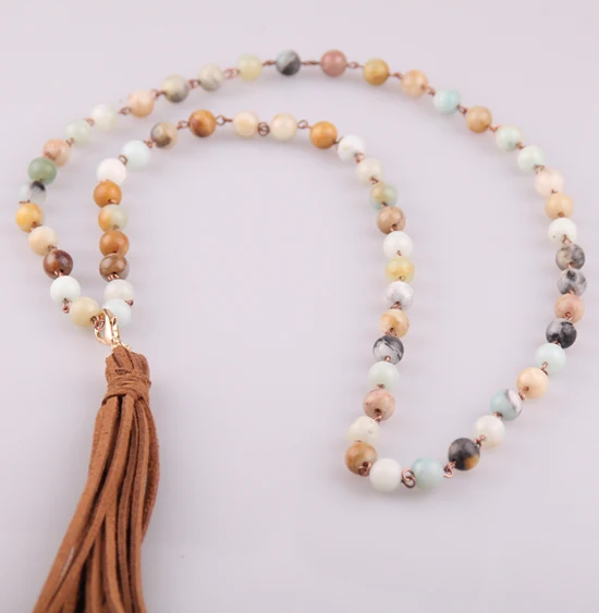 Fashion Amazonite Stones Rosary Chain Long Tassel Pendant Mala Necklace Handmade Women Jewelry
Fashion Amazonite Stones Rosary Chain Long Tassel Pendant Mala Necklace Handmade Women Jewelry