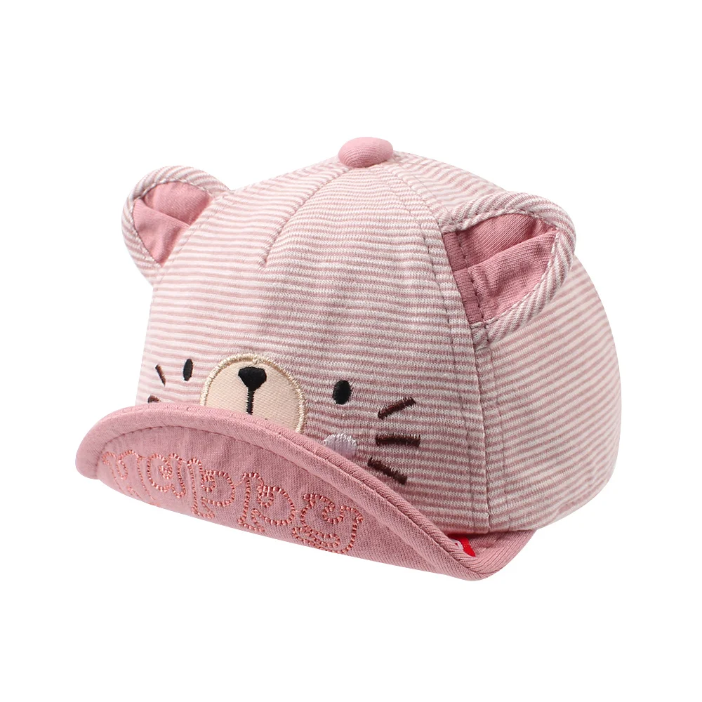 Cartoon Bear Baby Baseball Caps Happy Cotton Toddler Baby Caps With Ears Cute Embroidery Girls Caps Autumn Infant Sun Caps 6-18M (11)