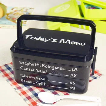 Bento Lunch Kit with handle Microwave dinnerware tool Double layer with fork knife separated containers leak proof
Bento Lunch Kit with handle Microwave dinnerware tool Double layer with fork knife separated containers leak proof