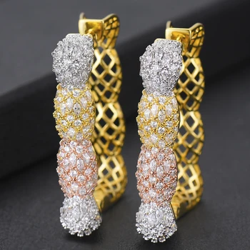 GODKI Luxury 3 Tone Cubic Zircon CZ Statement Big Hoop Earrings For Women Wedding DUBAI Bridal Round Circle Hoop Earrings 2019
GODKI Luxury 3 Tone Cubic Zircon CZ Statement Big Hoop Earrings For Women Wedding DUBAI Bridal Round Circle Hoop Earrings 2019