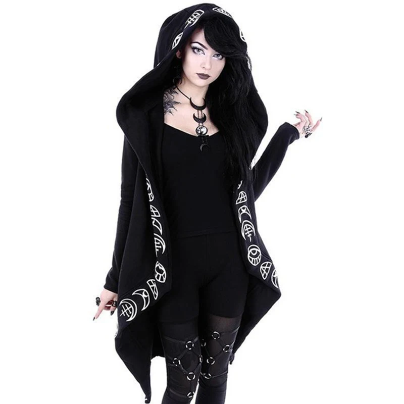 2018 Fall Gothic Casual Cool Chic Black Plus Size Women Sweatshirts Loose Cotton Hooded Plain Print Female Punk Hoodies
2018 Fall Gothic Casual Cool Chic Black Plus Size Women Sweatshirts Loose Cotton Hooded Plain Print Female Punk Hoodies