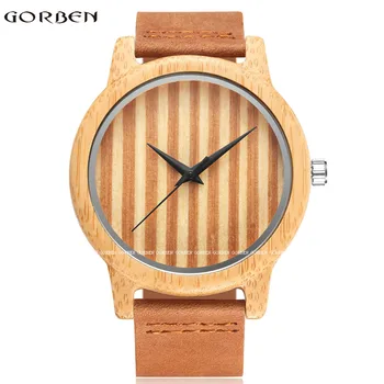 Natural Bamboo Men's Quartz Watch Simple Design Natural Wooden Texture Unique Color Dial Antique Wood Watches With Leather Band
Natural Bamboo Men's Quartz Watch Simple Design Natural Wooden Texture Unique Color Dial Antique Wood Watches With Leather Band