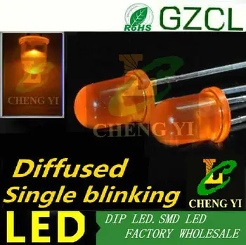 1.5Hz single blinking light emitting diode Orange 5mm diffused dip led 600-610nm 3.0-3.5V
1.5Hz single blinking light emitting diode Orange 5mm diffused dip led 600-610nm 3.0-3.5V