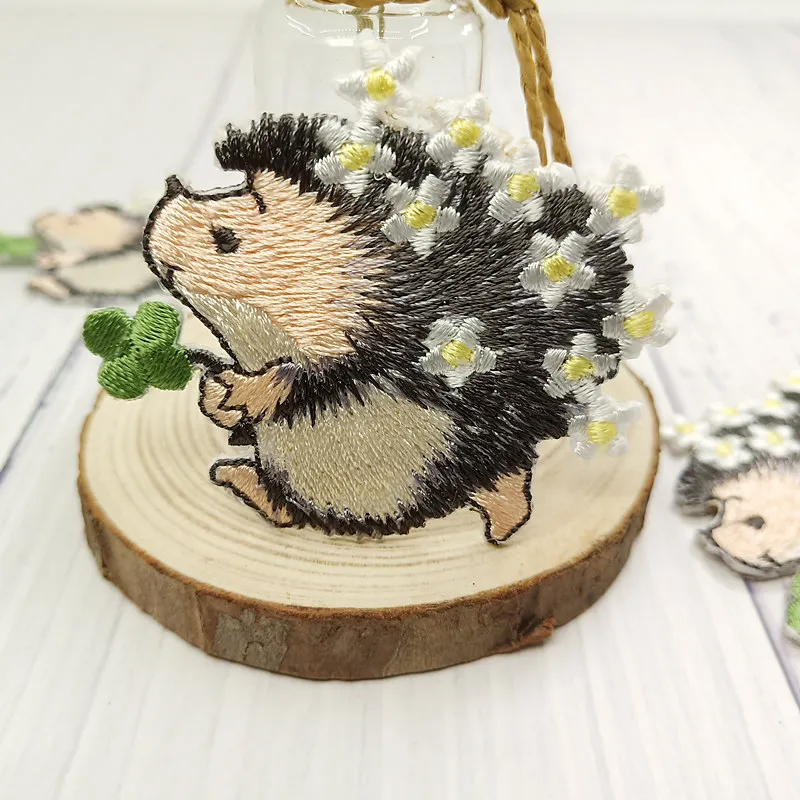 Embroidered Hedgehog Patches Cute Animal Patch (2)