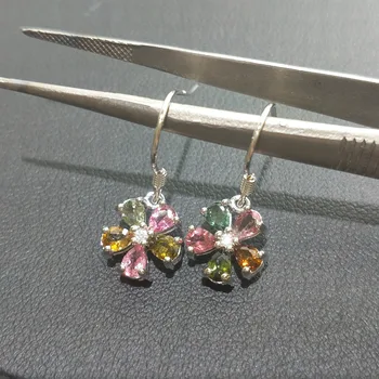 FLZB, 100% 10pcs Natural tourmalines earrings ,flower desgin in 925 sterling silver fashion fine jewelry 18k white gold plated
FLZB, 100% 10pcs Natural tourmalines earrings ,flower desgin in 925 sterling silver fashion fine jewelry 18k white gold plated