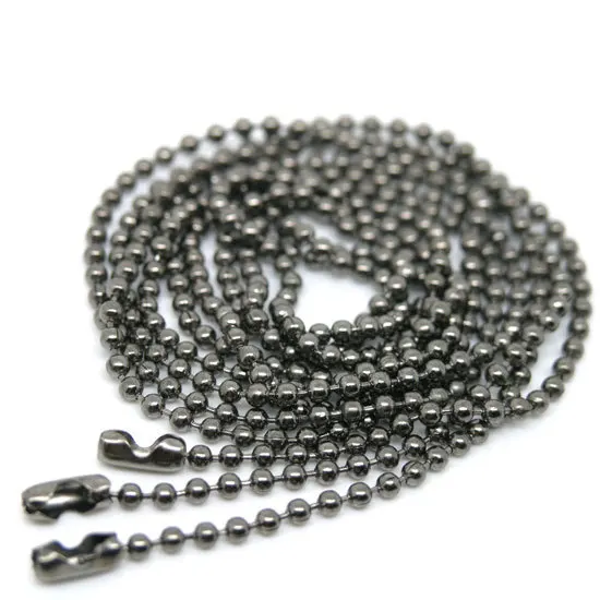 Фото Бесплатная доставка 10 нитей темно-черные бусины 2 мм цепочка для ожерелья
