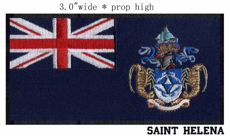 Tristan da Cunha Flag 3"wide embroidery patch for iron on backing/bordado patch/agulha de feltragem
Tristan da Cunha Flag 3"wide embroidery patch for iron on backing/bordado patch/agulha de feltragem