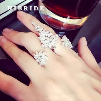 HIBRIDE Elegant Flower Shape Statement Women Hollow Geometry Rings With Adjustable Size Open Finger Ring R-167
HIBRIDE Elegant Flower Shape Statement Women Hollow Geometry Rings With Adjustable Size Open Finger Ring R-167