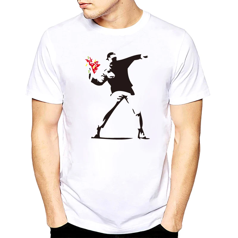 Banksy Flower Thrower Urban Art T shirt Fashion Summer Short Sleeve T-Shirt Boy and Girl Manga Banksy Print White T-shirts
Banksy Flower Thrower Urban Art T shirt Fashion Summer Short Sleeve T-Shirt Boy and Girl Manga Banksy Print White T-shirts