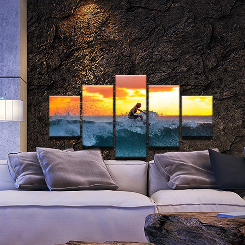 Canvas Wall Art Pictures Living Room Home Decor 5 Pieces Sunshine Beach Surf Board Seascape Paintings HD Prints Poster Framework
Canvas Wall Art Pictures Living Room Home Decor 5 Pieces Sunshine Beach Surf Board Seascape Paintings HD Prints Poster Framework