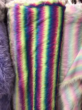 Artificial hair. Fake hair. Five-color jacquard. Rainbow hair. 4.5cm pile long toy fabric 
Artificial hair. Fake hair. Five-color jacquard. Rainbow hair. 4.5cm pile long toy fabric