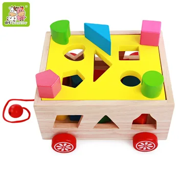 Wooden building blocks toy fifteen hole tractor intelligence box shape porous cognitive matching color building blocks
Wooden building blocks toy fifteen hole tractor intelligence box shape porous cognitive matching color building blocks