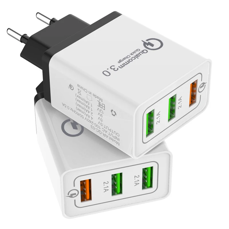 5V 3A USB Charger for iPhone X 8 7 iPad Fast Charger Qualcomm Quick Charge 3.0 US EU Standard Adapter for Samsung S9 Xiaomi Mi 8
5V 3A USB Charger for iPhone X 8 7 iPad Fast Charger Qualcomm Quick Charge 3.0 US EU Standard Adapter for Samsung S9 Xiaomi Mi 8