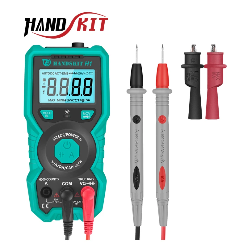6000 Counts Digital Multimeter AC/DC Ammeter Voltmeter Test LCD Multimeter With Needle Point testProbe Leads
6000 Counts Digital Multimeter AC/DC Ammeter Voltmeter Test LCD Multimeter With Needle Point testProbe Leads