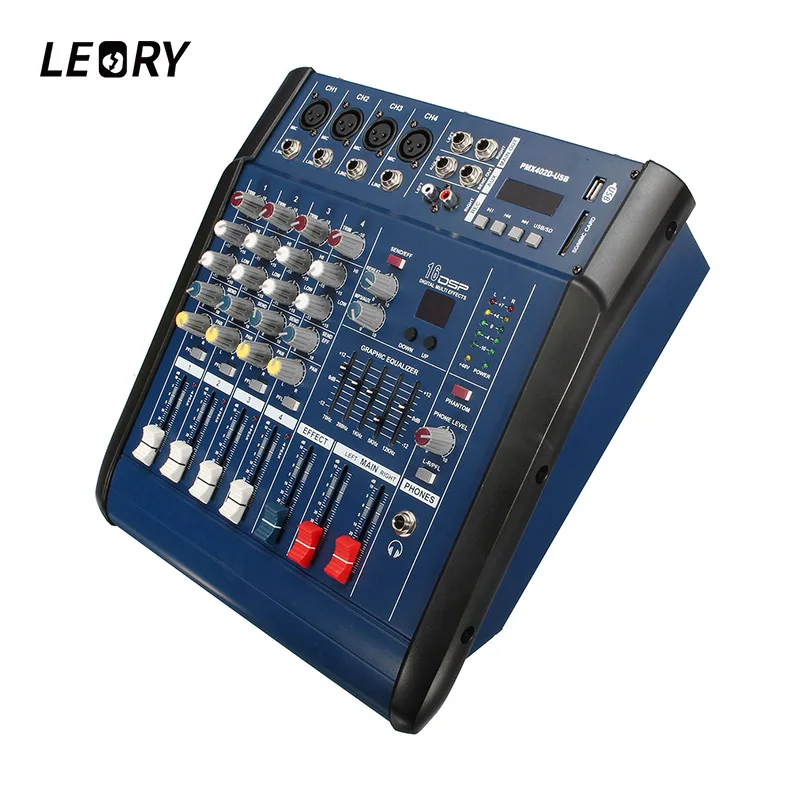 LEORY Digital Mixing Console 4 Channels Professional DJ Audio Karaoke Mixing Console With USB 48V Power 16DSP Sound Mixer For DJ
LEORY Digital Mixing Console 4 Channels Professional DJ Audio Karaoke Mixing Console With USB 48V Power 16DSP Sound Mixer For DJ