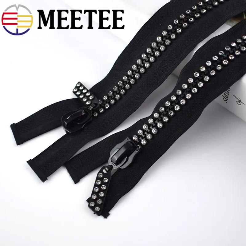 Meetee 10# 60/70/80CM Single Double Slider Resin Zipper Open-end Diamond Shiny Bags Clothing Decor Sew Crafts Accessorie AP641
Meetee 10# 60/70/80CM Single Double Slider Resin Zipper Open-end Diamond Shiny Bags Clothing Decor Sew Crafts Accessorie AP641
