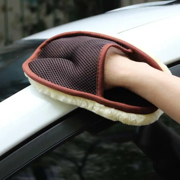 Car Styling Wool Soft Car Washing Gloves Cleaning Brush Motorcycle Washer Care Products DXY88