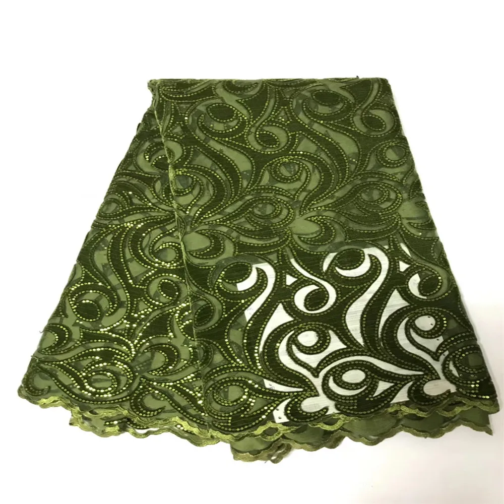 2018 New Nigerian Embroidered Sequined Mesh Lace Fabric Bride Wedding Fabrics In Green Sequins India African Net Tulle GF134-1
2018 New Nigerian Embroidered Sequined Mesh Lace Fabric Bride Wedding Fabrics In Green Sequins India African Net Tulle GF134-1