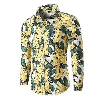 Cartoon Banana Male Print Shirt Europe Man Loose Blouse 3XL Men Tops Dinner Clothing 2020 New Long Sleeve Boys Blusa Spring Wear
Cartoon Banana Male Print Shirt Europe Man Loose Blouse 3XL Men Tops Dinner Clothing 2020 New Long Sleeve Boys Blusa Spring Wear