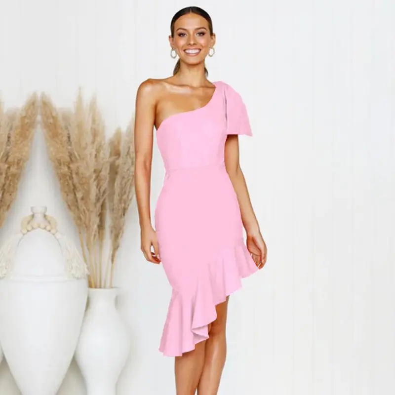 Summer Chic One-Shoulder Bow Cutting Out Party Dress Women Elegant Bevel Mermaid Dress Sexy Party Bodycon Solid Dresses
Summer Chic One-Shoulder Bow Cutting Out Party Dress Women Elegant Bevel Mermaid Dress Sexy Party Bodycon Solid Dresses