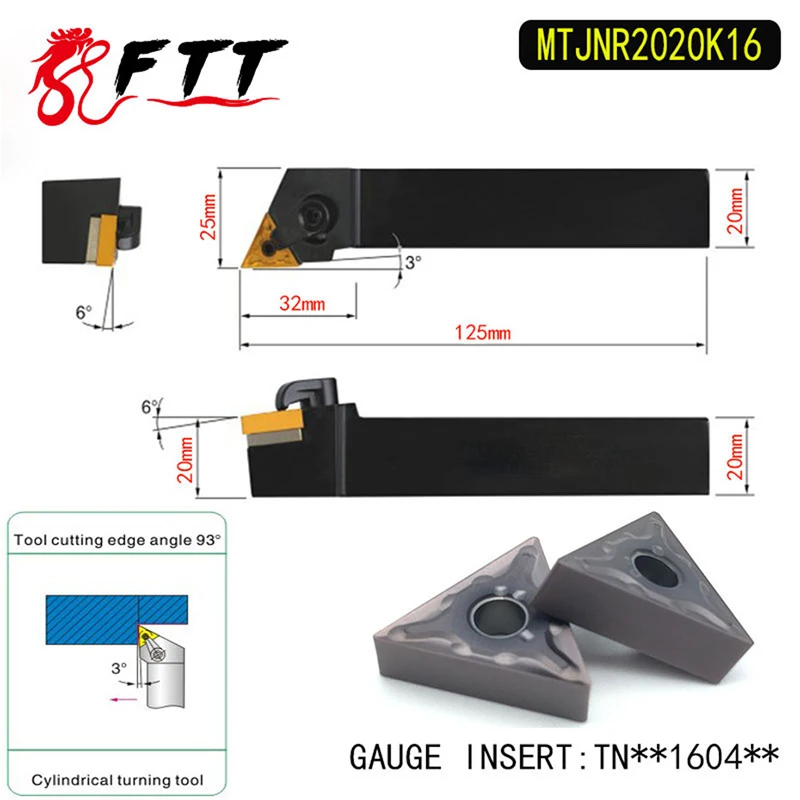 MTJNR2020K16 93 Degree External Turning Tool Holder For TNMG160404 TNMG160408 Used on CNC Lathe Machine
MTJNR2020K16 93 Degree External Turning Tool Holder For TNMG160404 TNMG160408 Used on CNC Lathe Machine
