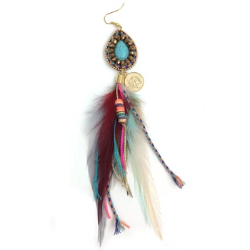 New handmade Ethnic jewellery vintage dangle feather charm earrings tassel Pendant earrings
New handmade Ethnic jewellery vintage dangle feather charm earrings tassel Pendant earrings
