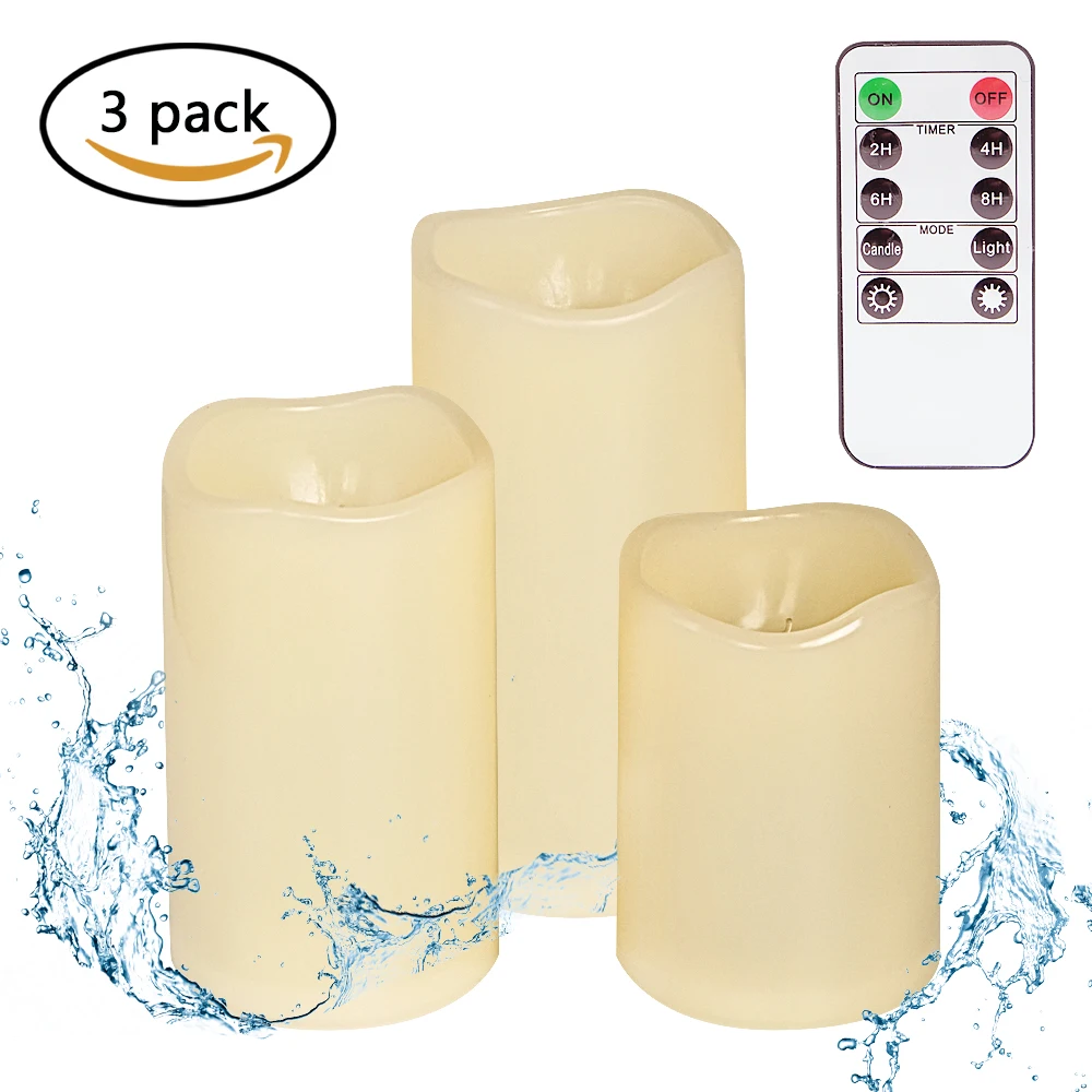 Waterproof LED Flameless Candle with Remote and Timer Battery Operated Electric Outdoor LED Large Pillar Candle for Outside
Waterproof LED Flameless Candle with Remote and Timer Battery Operated Electric Outdoor LED Large Pillar Candle for Outside