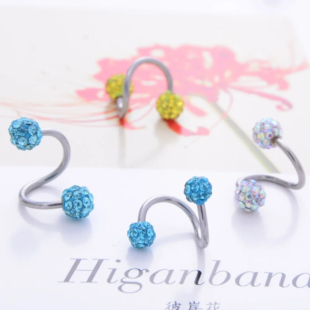 4 MM Balls Colorful Crystal Stainless Steel Piercing For Women Body Jewelry Double Balls Twisted Helix Cartilage
4 MM Balls Colorful Crystal Stainless Steel Piercing For Women Body Jewelry Double Balls Twisted Helix Cartilage